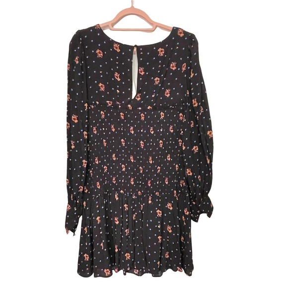 Free People Tunic Top Dress Womens Large Boho Festival Blue Long Sleeve New - Picture 2 of 10